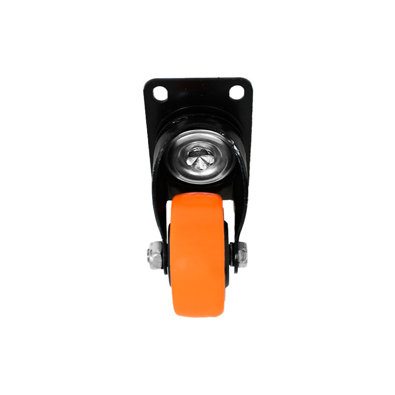 RUEDA 3 BASE METAL GIRATORIA NARANJA NEGRA LH-3454