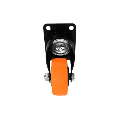 RUEDA 3 BASE METAL GIRATORIA NARANJA NEGRA LH-3454