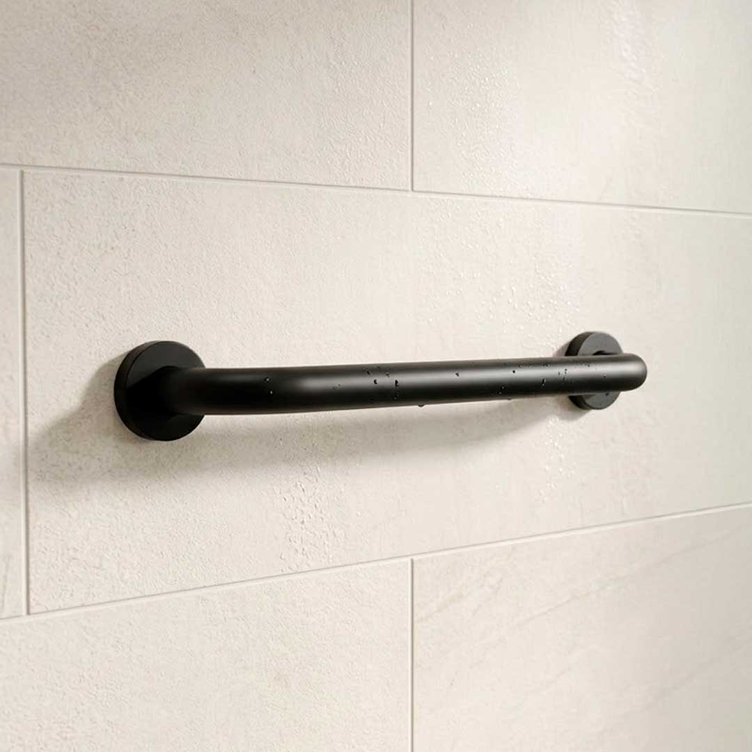 BARROTE METALICO NEGRO P/BANO LARGO 30CM LH-3432