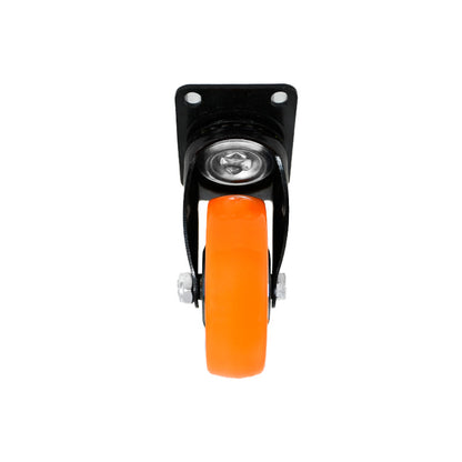 RUEDA 4 BASE METAL GIRATORIA NARANJA NEGRA LH-3455