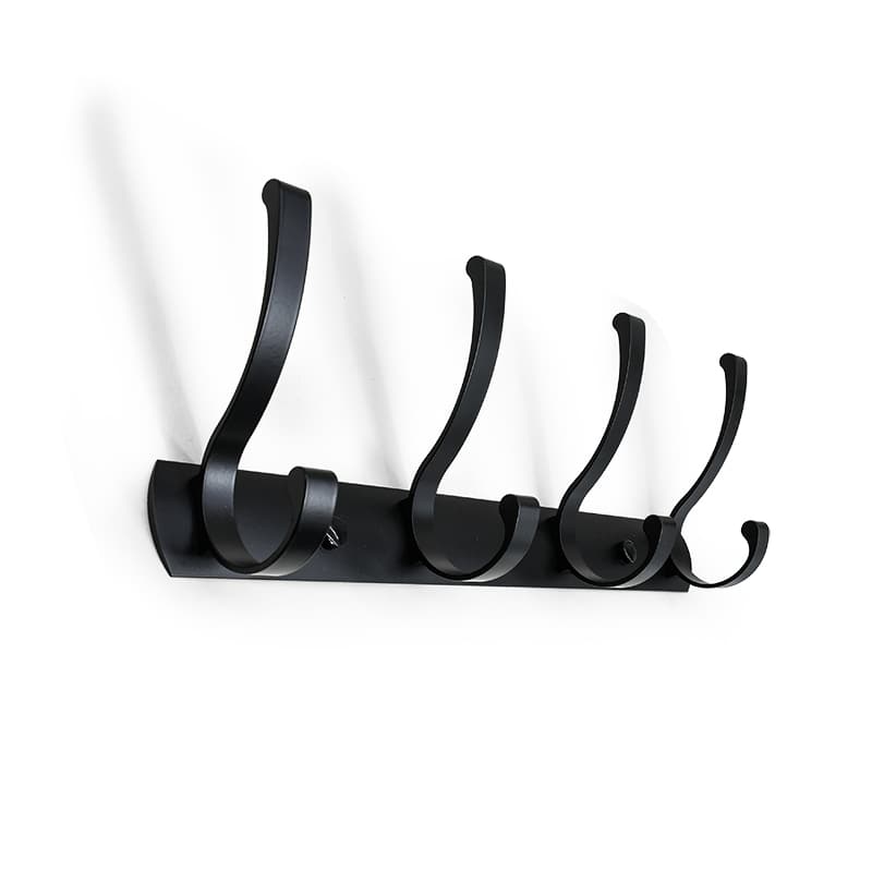 COLGADOR PERCHA 4 GANCHOS METALICO NEGRO LH-3412