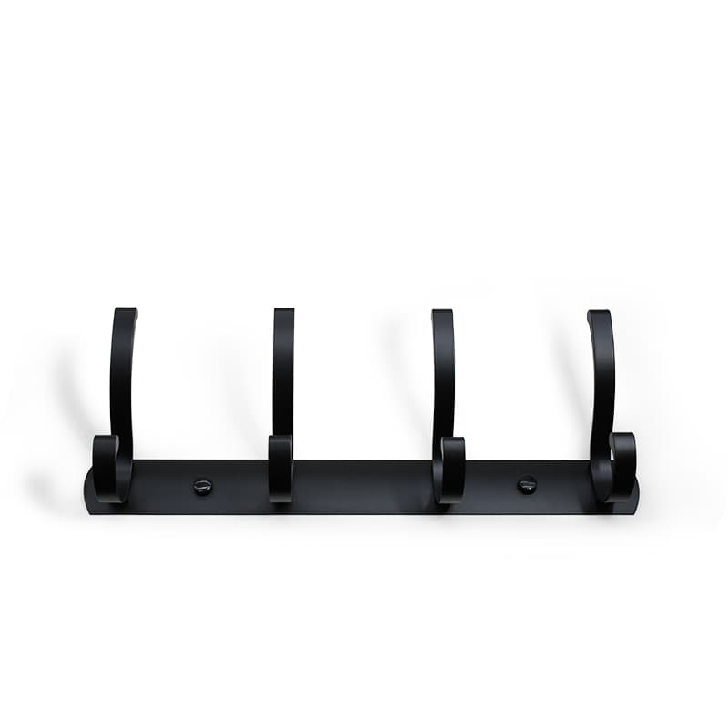 COLGADOR PERCHA 4 GANCHOS METALICO NEGRO LH-3412