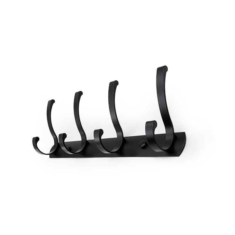 COLGADOR PERCHA 4 GANCHOS METALICO NEGRO LH-3412