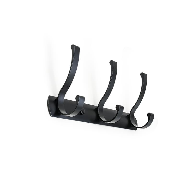 COLGADOR PERCHA 3 GANCHOS METALICO NEGRO LH-3411