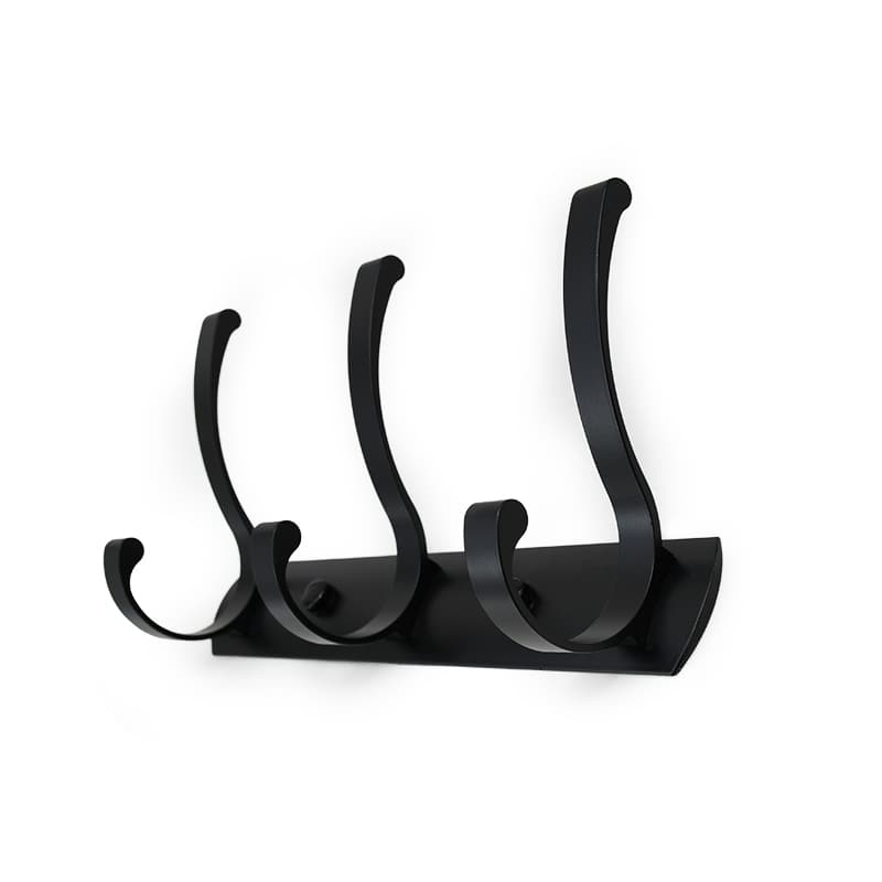COLGADOR PERCHA 3 GANCHOS METALICO NEGRO LH-3411