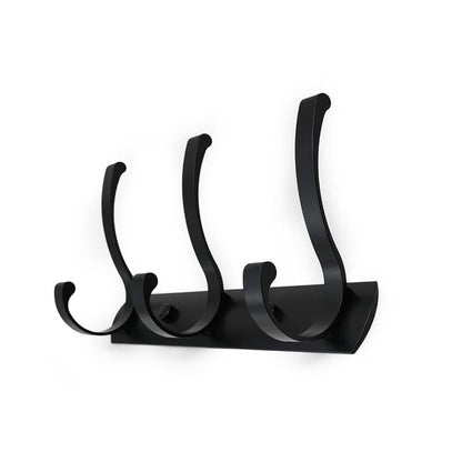 COLGADOR PERCHA 3 GANCHOS METALICO NEGRO LH-3411