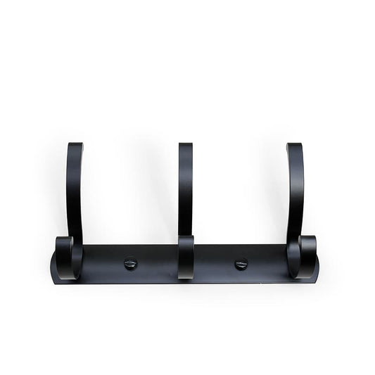 COLGADOR PERCHA 3 GANCHOS METALICO NEGRO LH-3411