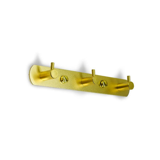 COLGADOR 3 GANCHOS METALICO DORADO LH-3400