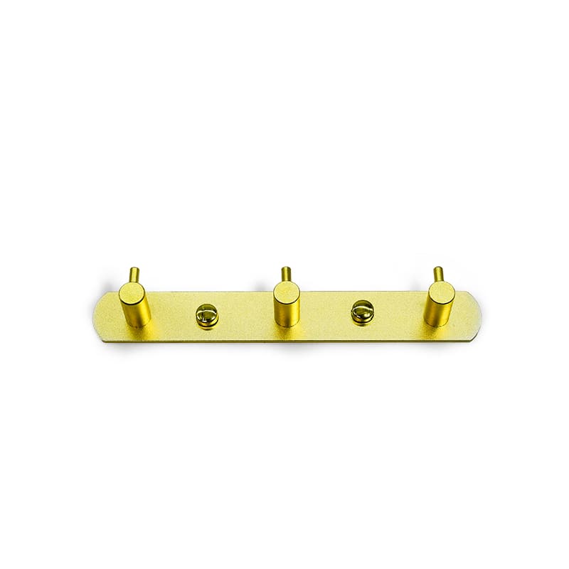 COLGADOR 3 GANCHOS METALICO DORADO LH-3400
