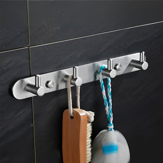 COLGADOR 4 GANCHOS METALICO PLATEADO LH-3404