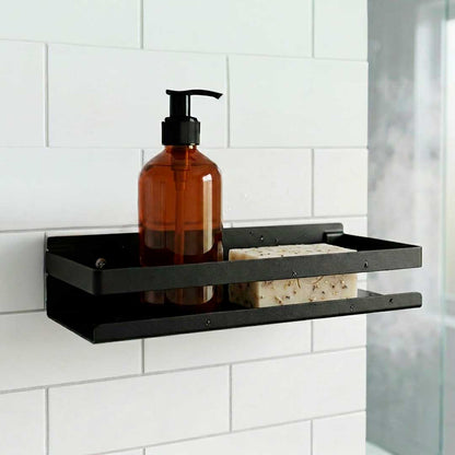 SOPORTE ESTANTE METALICO NEGRO 30X10CM  LH-3430
