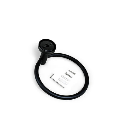 ARO TOALLERO 16CM METALICO NEGRO MATE LH-3437