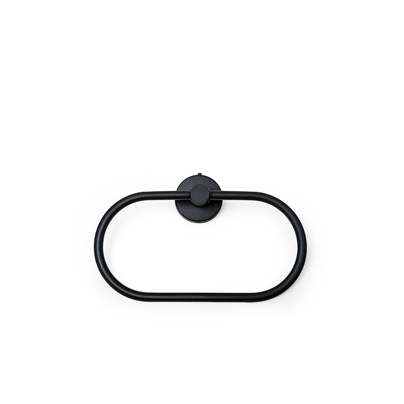 ARO OVAL TOALLERO 20CM METALICO NEGRO MATE LH-3436