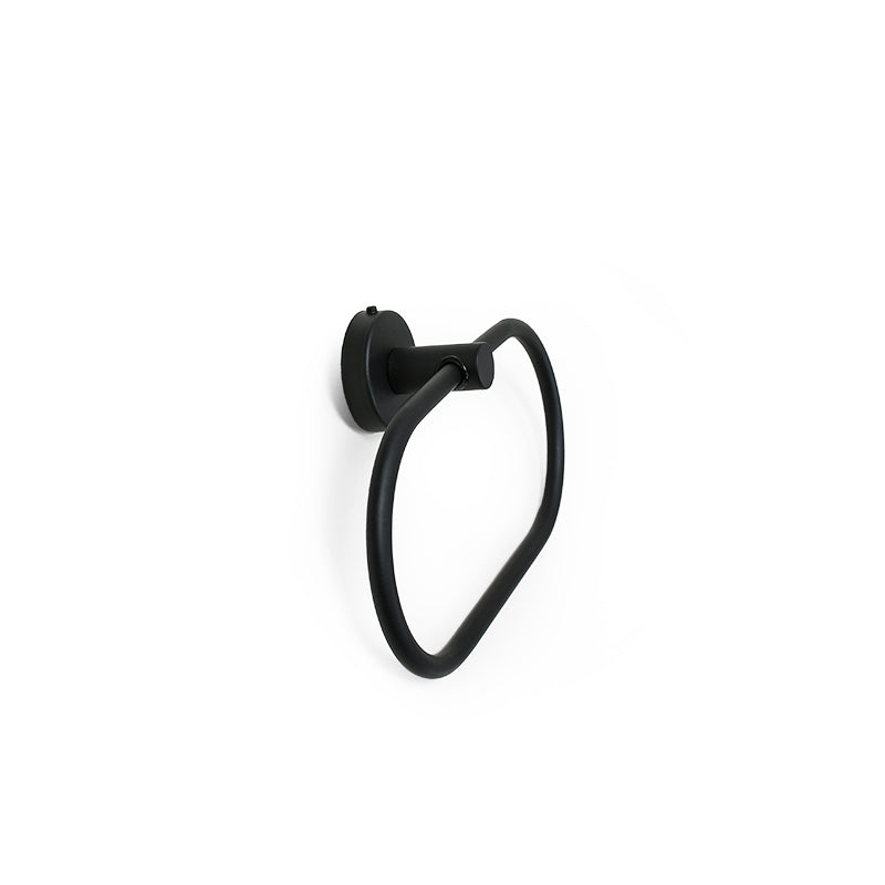 ARO OVAL TOALLERO 20CM METALICO NEGRO MATE LH-3436