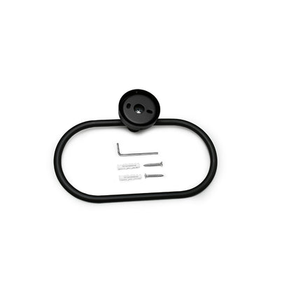 ARO OVAL TOALLERO 20CM METALICO NEGRO MATE LH-3436