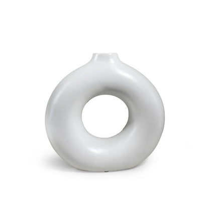 FLORERO CIRCULAR DECO 26CM COLOR BLANCO LH-3714
