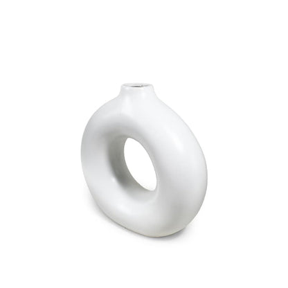 FLORERO CIRCULAR DECO 26CM COLOR BLANCO LH-3714