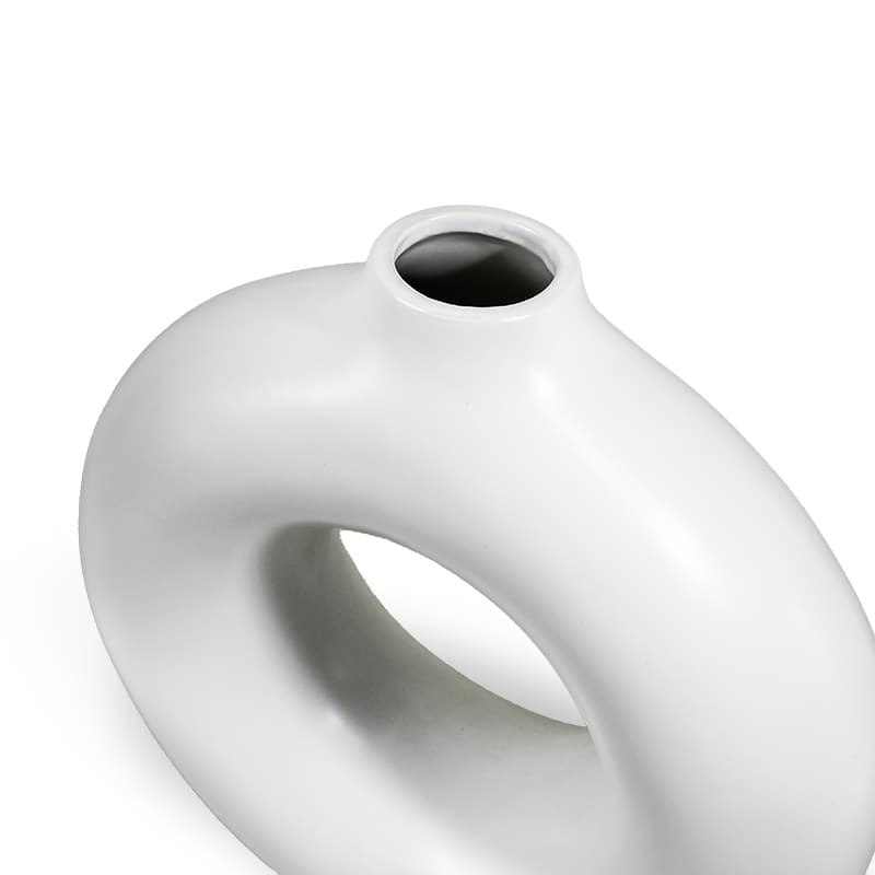 FLORERO CIRCULAR DECO 26CM COLOR BLANCO LH-3714