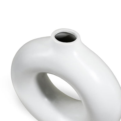 FLORERO CIRCULAR DECO 26CM COLOR BLANCO LH-3714