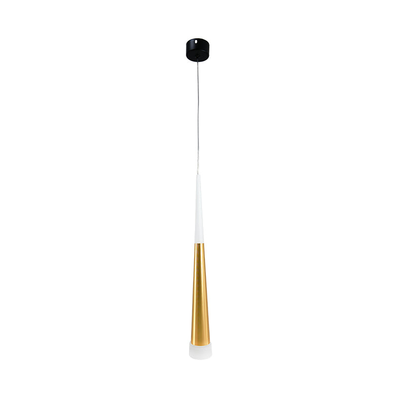 LAMPARA COLGANTE 45CM TIPO CONO DORADO LH-3858