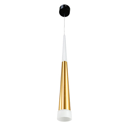 LAMPARA COLGANTE 45CM TIPO CONO DORADO LH-3858