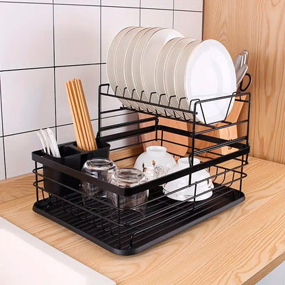 ESCURRIDOR PARA PLATOS NEGRO DOBLE LH-3684