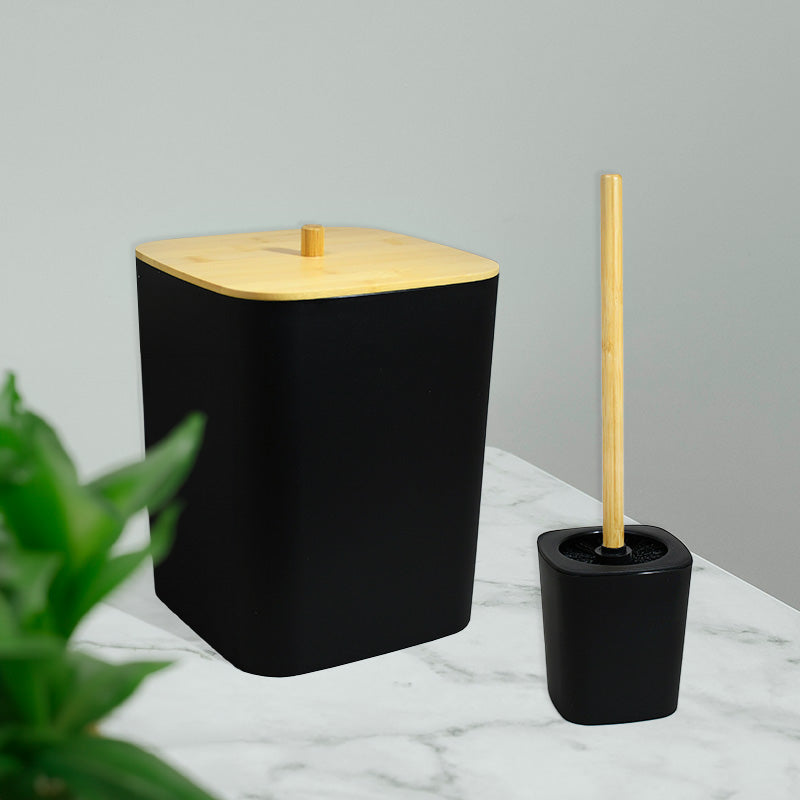 SET DE BAÑO 6PZ NEGRO PREMIUM LH-3651