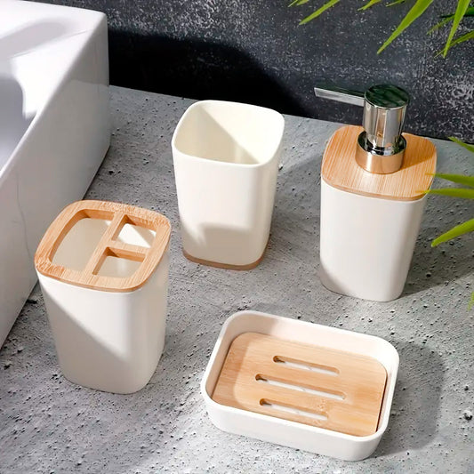 SET DE BAÑO 6PZ BLANCO PREMIUM LH-3653