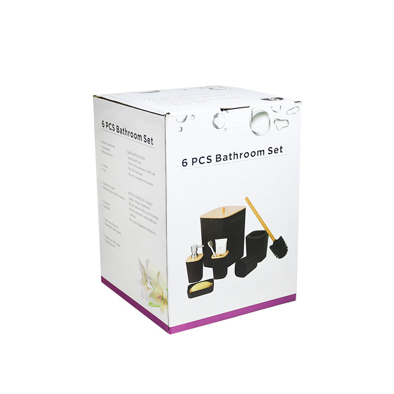 SET DE BAÑO 6PZ BLANCO PREMIUM LH-3653