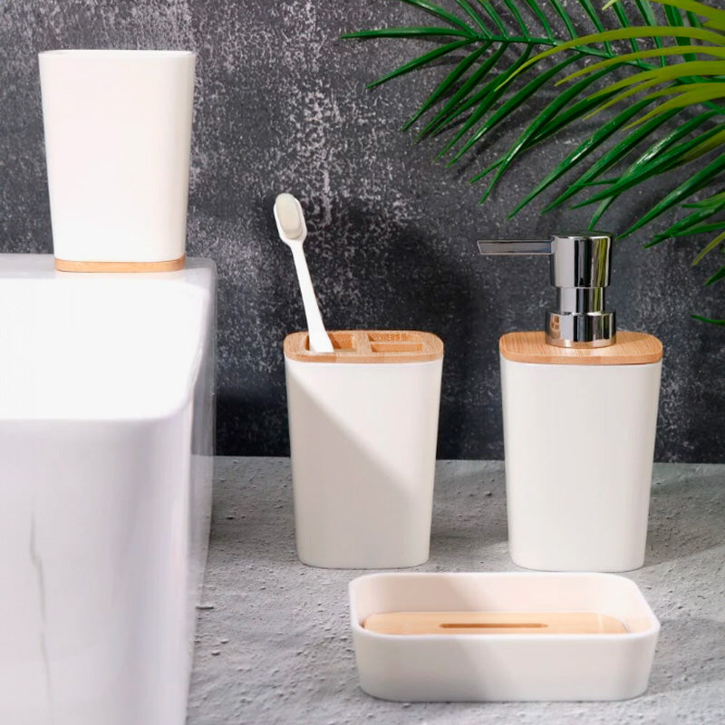 SET DE BAÑO 6PZ BLANCO PREMIUM LH-3653