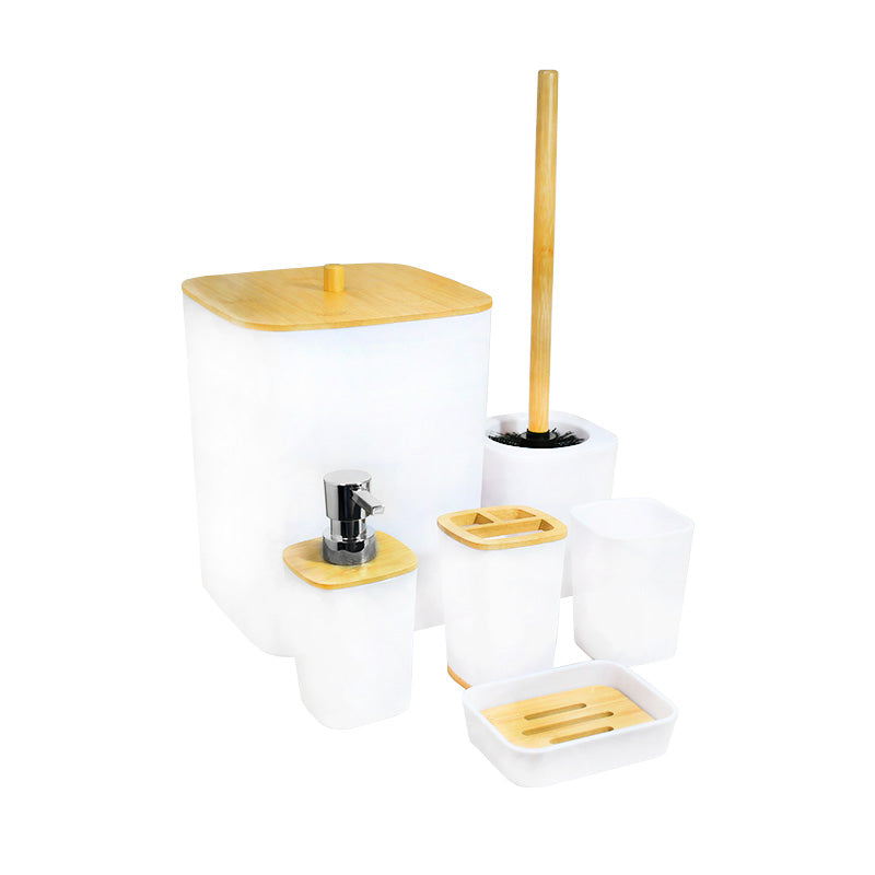 SET DE BAÑO 6PZ BLANCO PREMIUM LH-3653