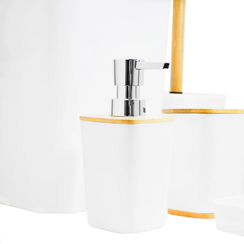 SET DE BAÑO 6PZ BLANCO PREMIUM LH-3653