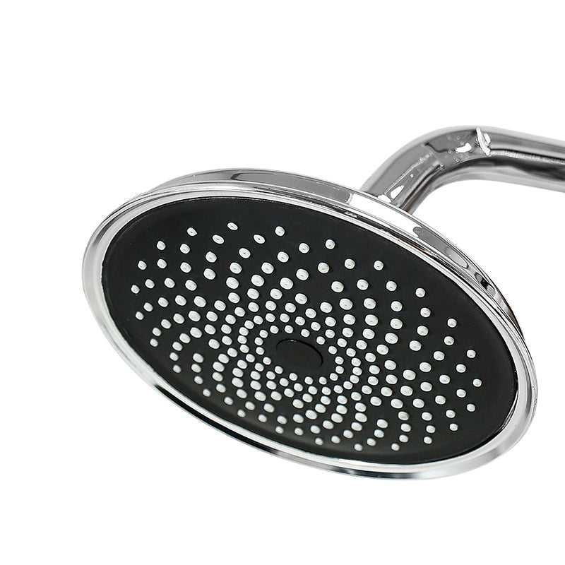 ROSETA REDONDA 15CM NEGRA CROMADA P/DUCHA LH-3301