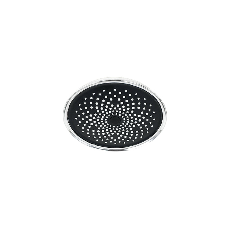 ROSETA REDONDA 15CM NEGRA CROMADA P/DUCHA LH-3301
