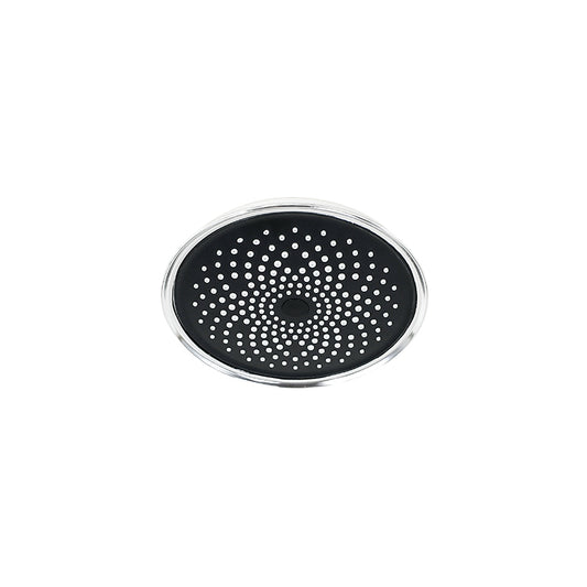 ROSETA REDONDA 15CM NEGRA CROMADA P/DUCHA LH-3301