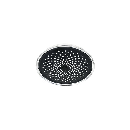 ROSETA REDONDA 15CM NEGRA CROMADA P/DUCHA LH-3301