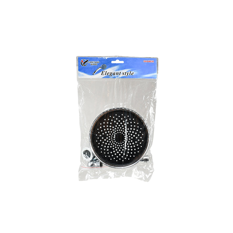 ROSETA REDONDA 15CM NEGRA CROMADA P/DUCHA LH-3301
