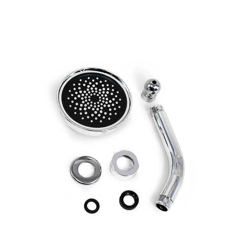 ROSETA REDONDA 10CM NEGRA CROMADA P/DUCHA LH-3300