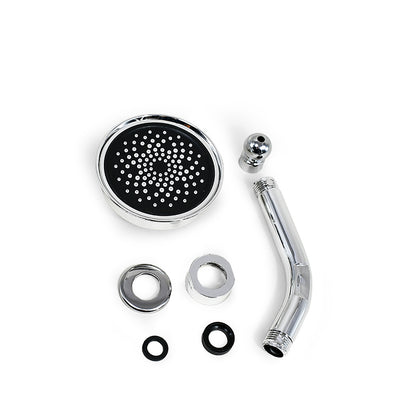 ROSETA REDONDA 10CM NEGRA CROMADA P/DUCHA LH-3300