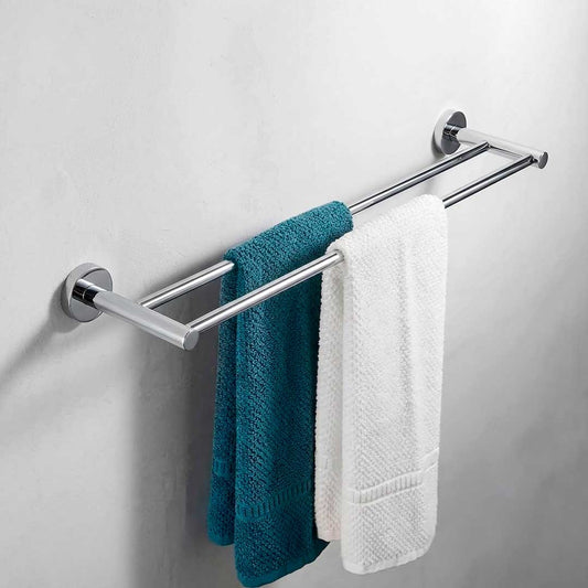 TOALLERO DOBLE CROMADO 57CM PARA BANO LH-3282
