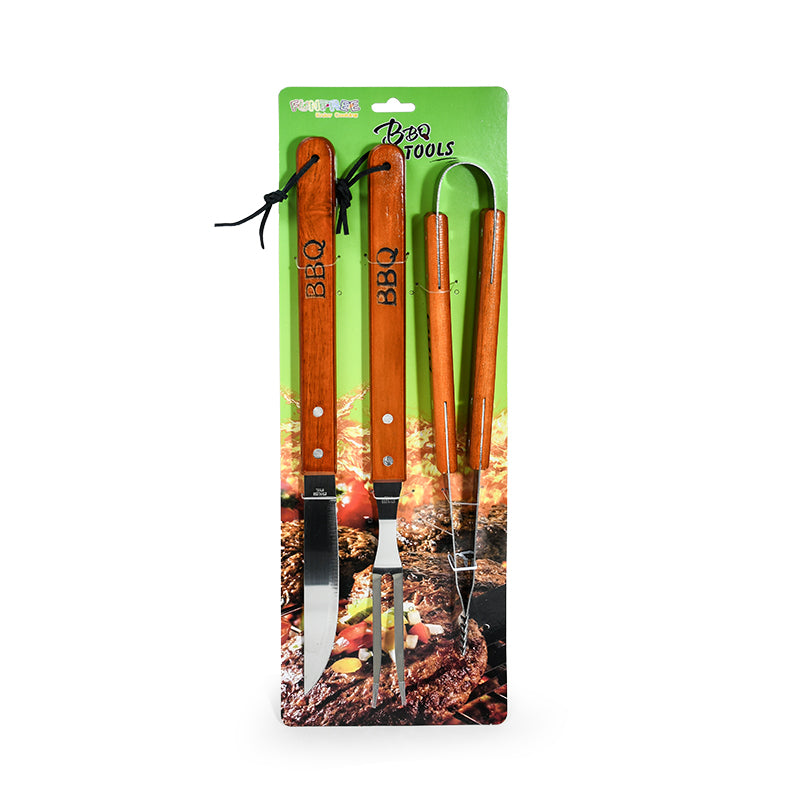 SET PARRILLA 3PZ PINZA TENEDOR CUCHILLO LH-3616