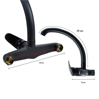 GRIFO MONOCOMANDO 20CM NEGRO PARED ITALOMIX LH3257