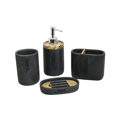 ACCESORIO CERAMICO P/BANO 4PZ TIPO VETEADO LH-3647