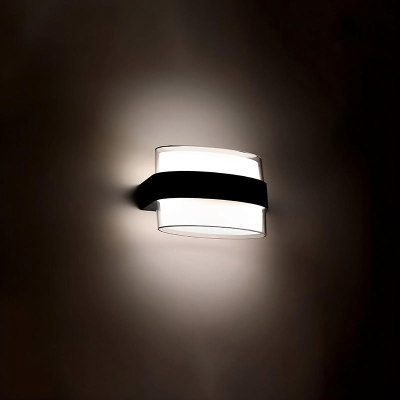 LUMINARIA 12W LUZ LED DOBLE OVALADO P/PARED LH3475