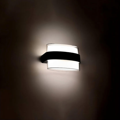 LUMINARIA 12W LUZ LED DOBLE OVALADO P/PARED LH3475