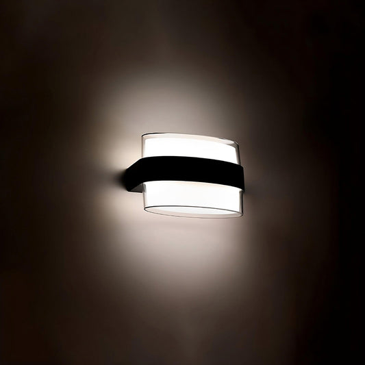 LUMINARIA 12W LUZ LED DOBLE OVALADO P/PARED LH3475