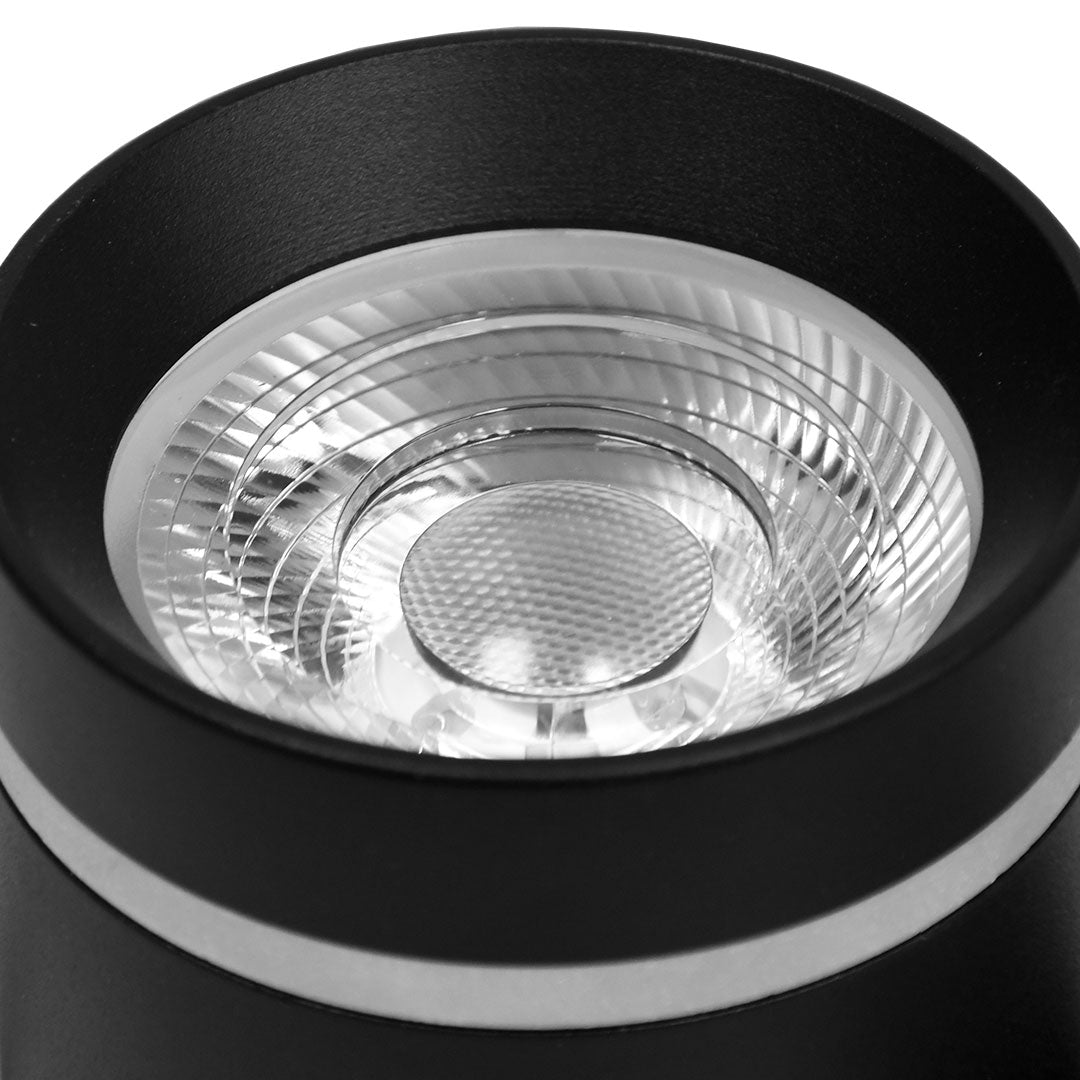 LUMINARIA 7W NEGRA CILINDRICA 7.5X8CM LH-3502