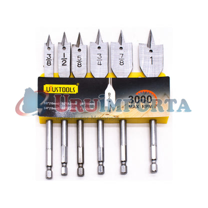 MECHA P/MADERA PLANA 6PZ 3/8″-1″ UYUSTOOLS BCM601