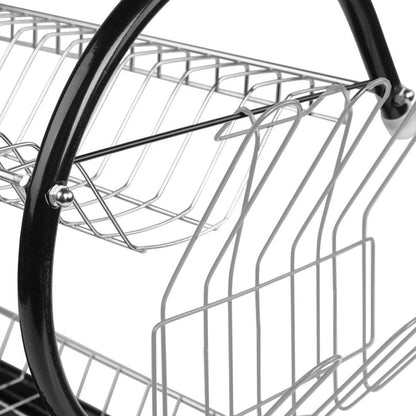 ESCURRIDOR METALICO DOBLE PISO NEGRO LH-3683
