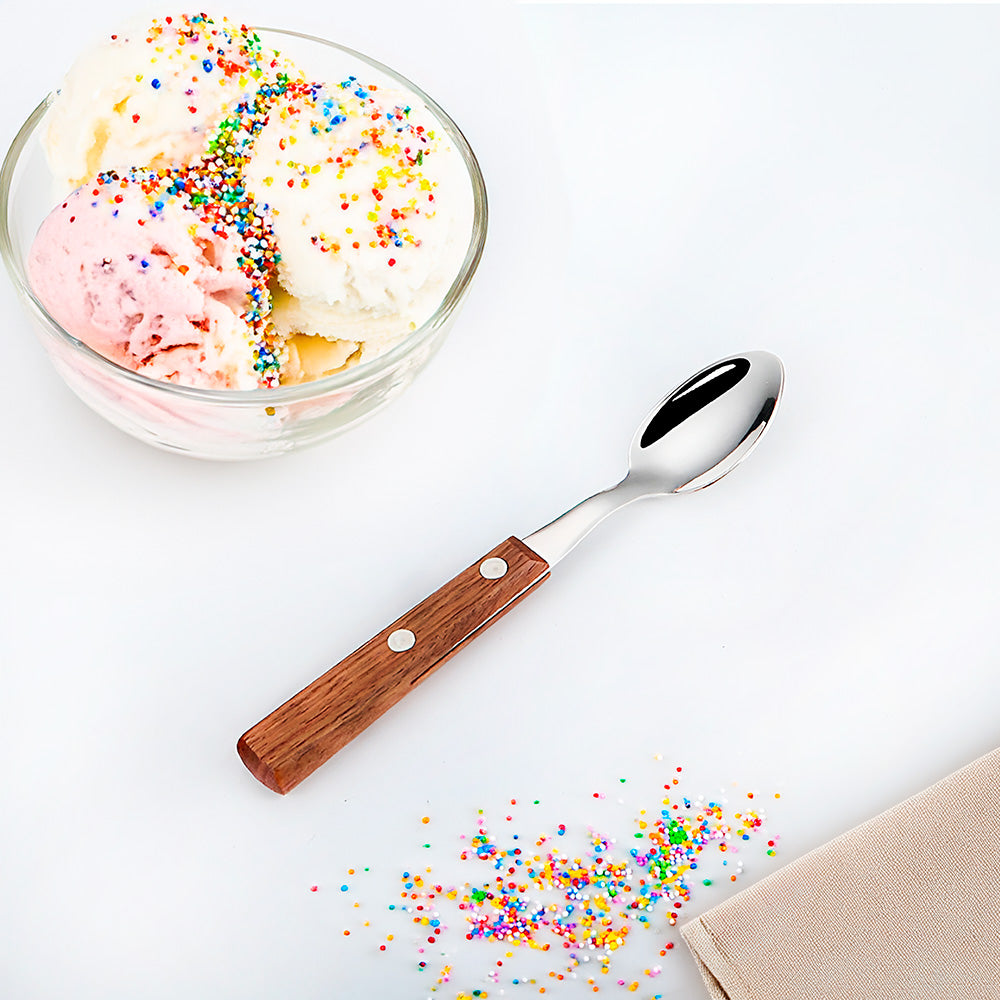 CUCHARA 6PZ DE POSTRE MANGO MADERA LH-3737